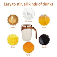 1PC Rechargeable Electric Automatic Stirring Magnetic Mug 380ml Stainless Steel Mixer Coffee Milk Mixing Cup Perfect For Home 6