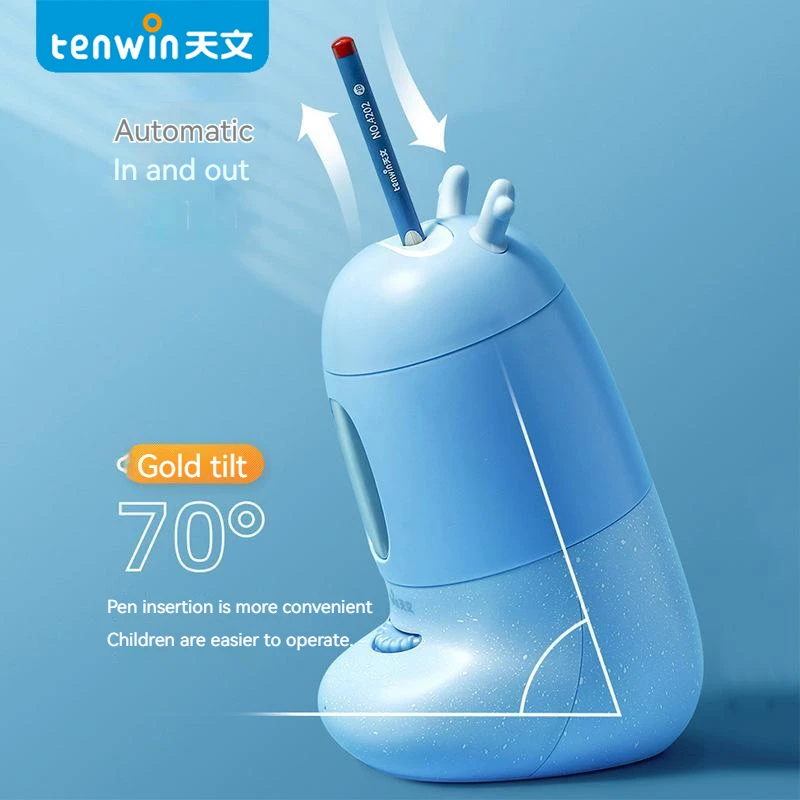 

Автоматическая точилка для карандашей Tenwin, принадлежности для начальной школы, детские канцелярские принадлежности, электрическая точилка для карандашей