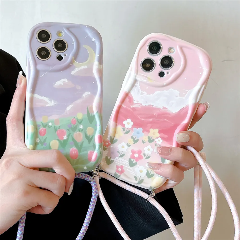 Hands-Free Crossbody Lanyard Phone Case with Soft Silicone Cover and Rope Necklace Strap