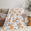 Corgi Blanket Cute Pet Dog Corgi Throw Blankets Super Soft Flannel Cozy Cartoon Pattern Animals Blanket Warm Lightweight 4