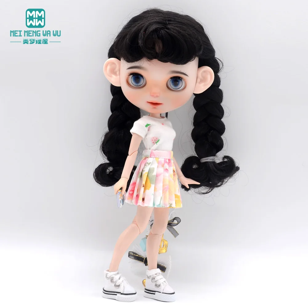 Blyth Puppenkleidung, modischer dreiteiliger lila Woll-Cardigan für Spielzeug, Azone OB23 OB24 Puppenzubehör – Detail 38