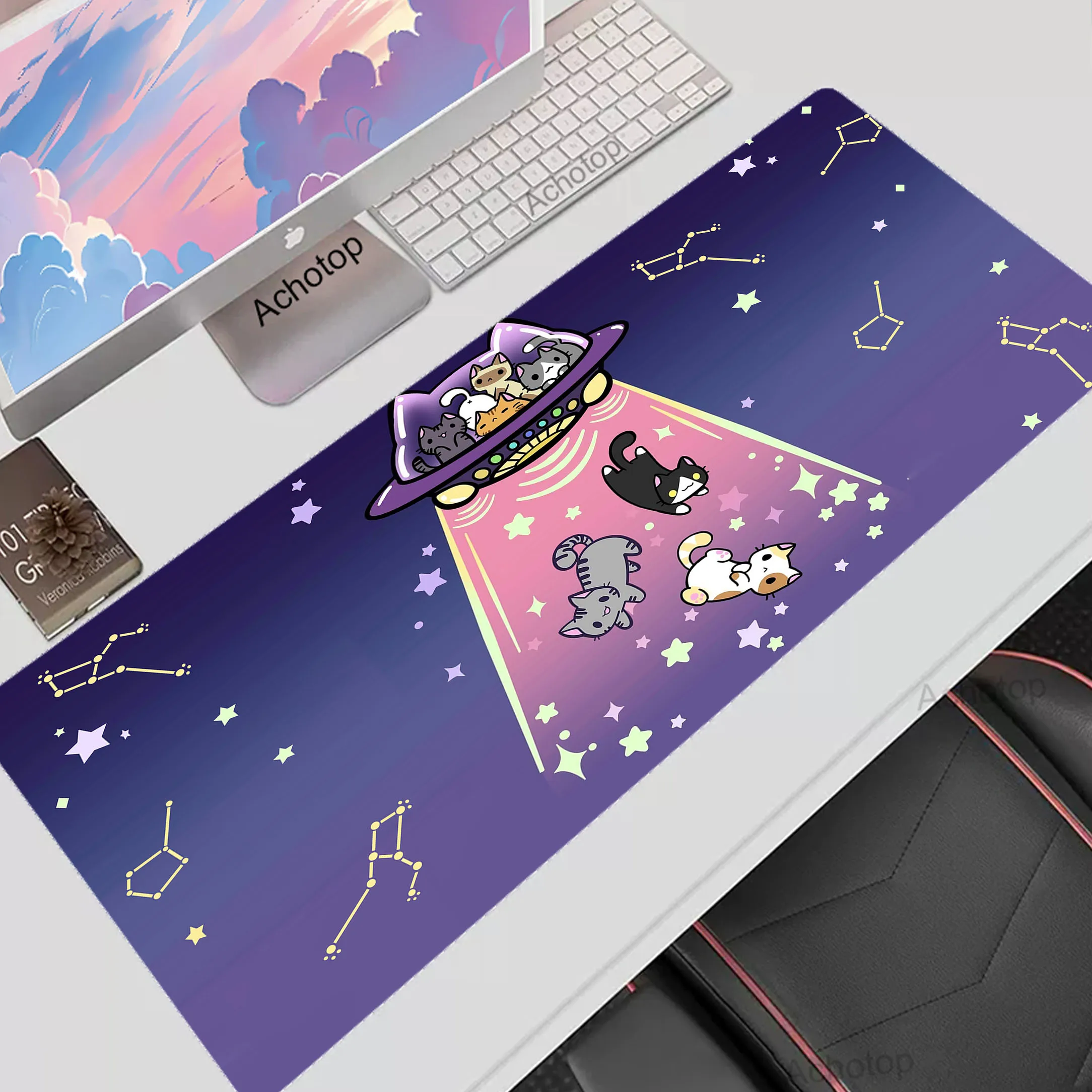 

Cute Anime Mouse Pad Mause Mats Office Desk Mat Computer Deskmat Xxl 1000x500 Mousepad Green Kawaii Office Accessories Table Rug