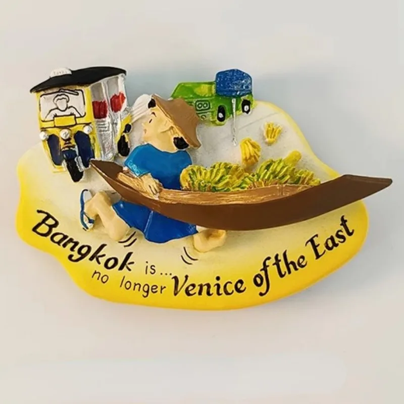 Bangkok Thailandia bandiera nazionale stile 3D frigorifero magnete regalo souvenir decorazione casa e cucina adesivo magnetico Bangkok Thailandia frigorifero magnete collezione
