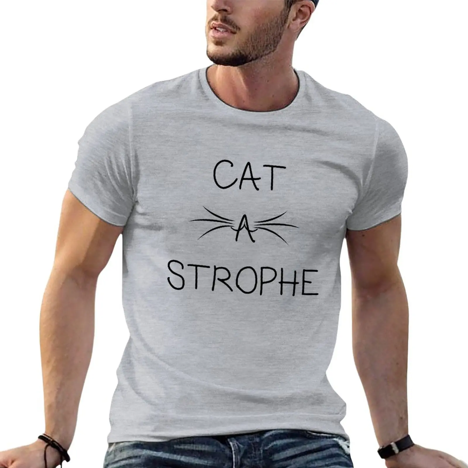 

Cat a Strophe, Cat owners gifts. T-Shirt anime clothes Tee shirt quick drying t shirts for men pack