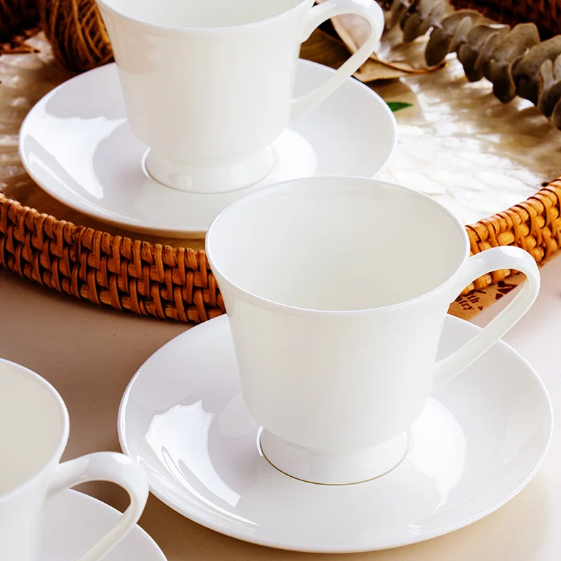 Household Bone china Cup Dish Set 250ml New High Aesthetic