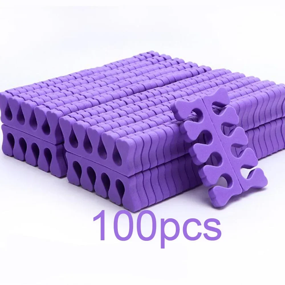 100/50Pcs Nail Art Fingers Toe Separators Nail Tool Soft Sponge Feet Care Toe Separators Bulk Manicure Pedicure Tool