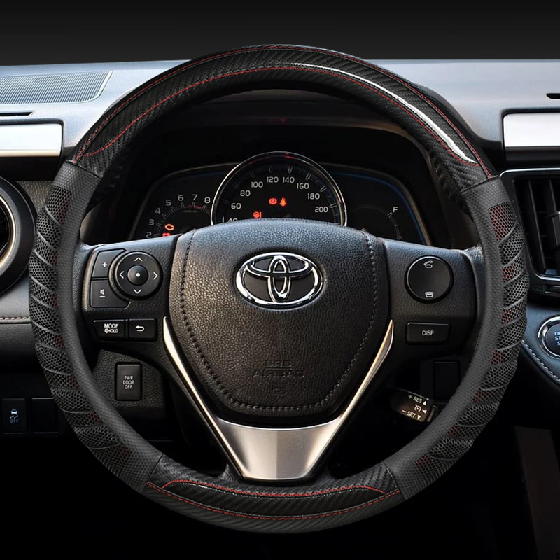 

Кожаные аксессуары из углеродного волокна для Toyota Corolla Avensis Yaris Rav4 Hilux Auris 2013 2014 2015, автомобильные аксессуары