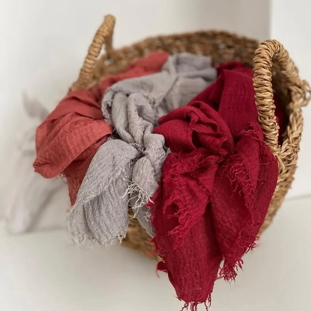 Big Size Crinkle Cotton Hijab Headscarf Women Cotton Muslim Head Wraps Headbands Long Shawls Musulman Scarves Turbans Foulard 4