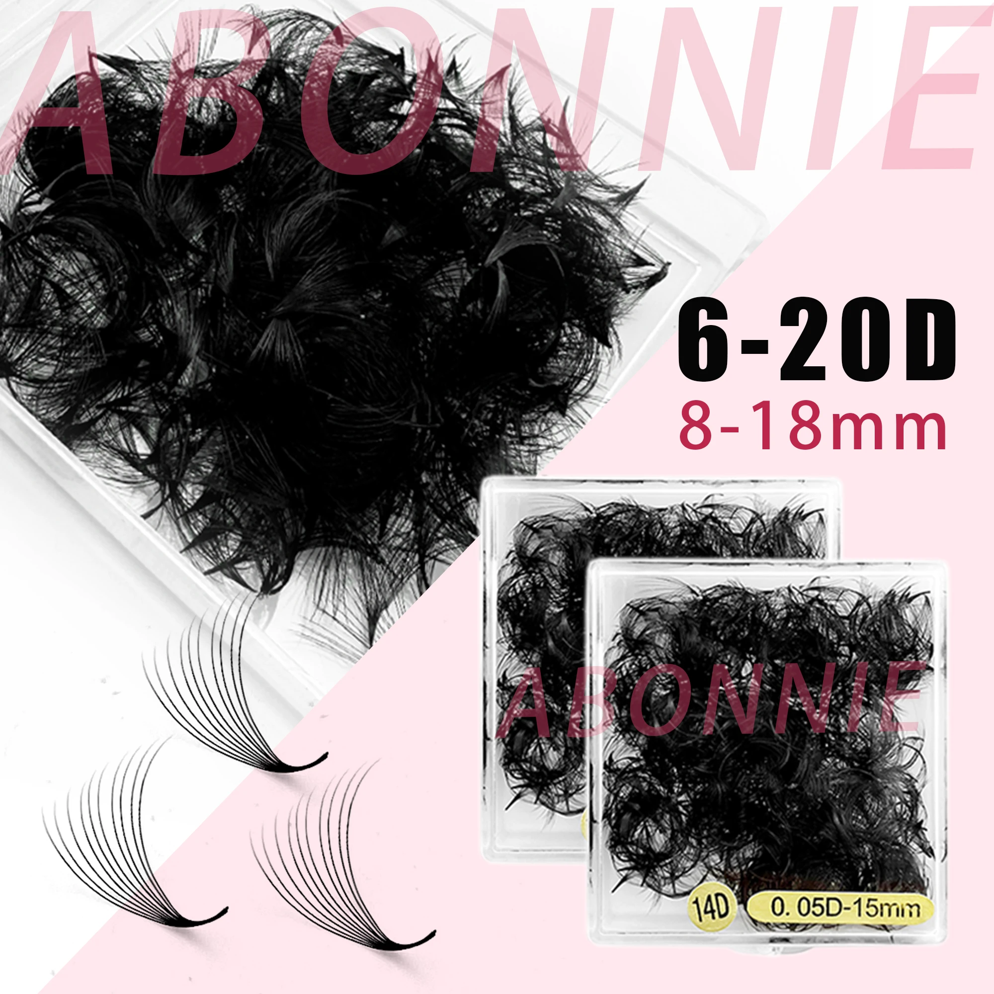 18mm Premade Volume Fan Pointy Base Fans Mega Volume Premade Eyelashes Extensions