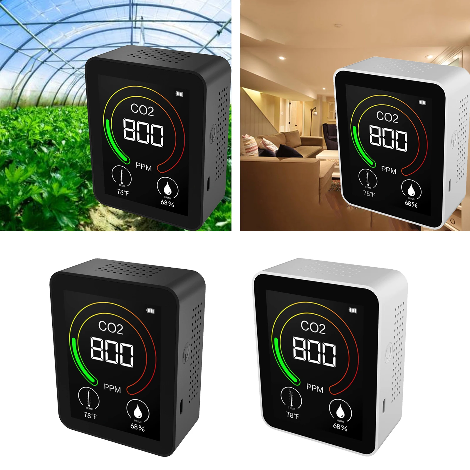 Air Quality Indoor for 500mah Temperature and Humidity Detector Display Carbon Dioxide Sensor 4000PPM