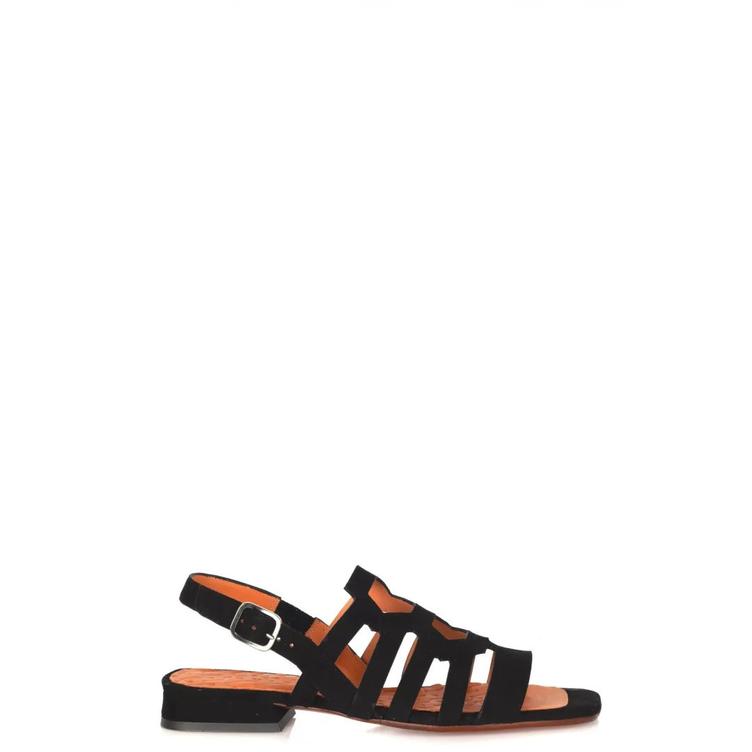 Sandalias De Color Negro Con Fajas Para Mujer, Zapatos Femeninos De Color Negro