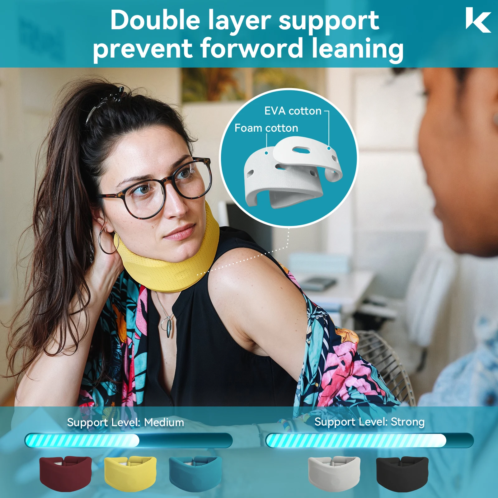 Neck Brace for Sleeping -Cervical Collar Relief Neck Pain and Neck Support Soft Foam Wraps Keep Vertebrae Stable for Women & Men 6