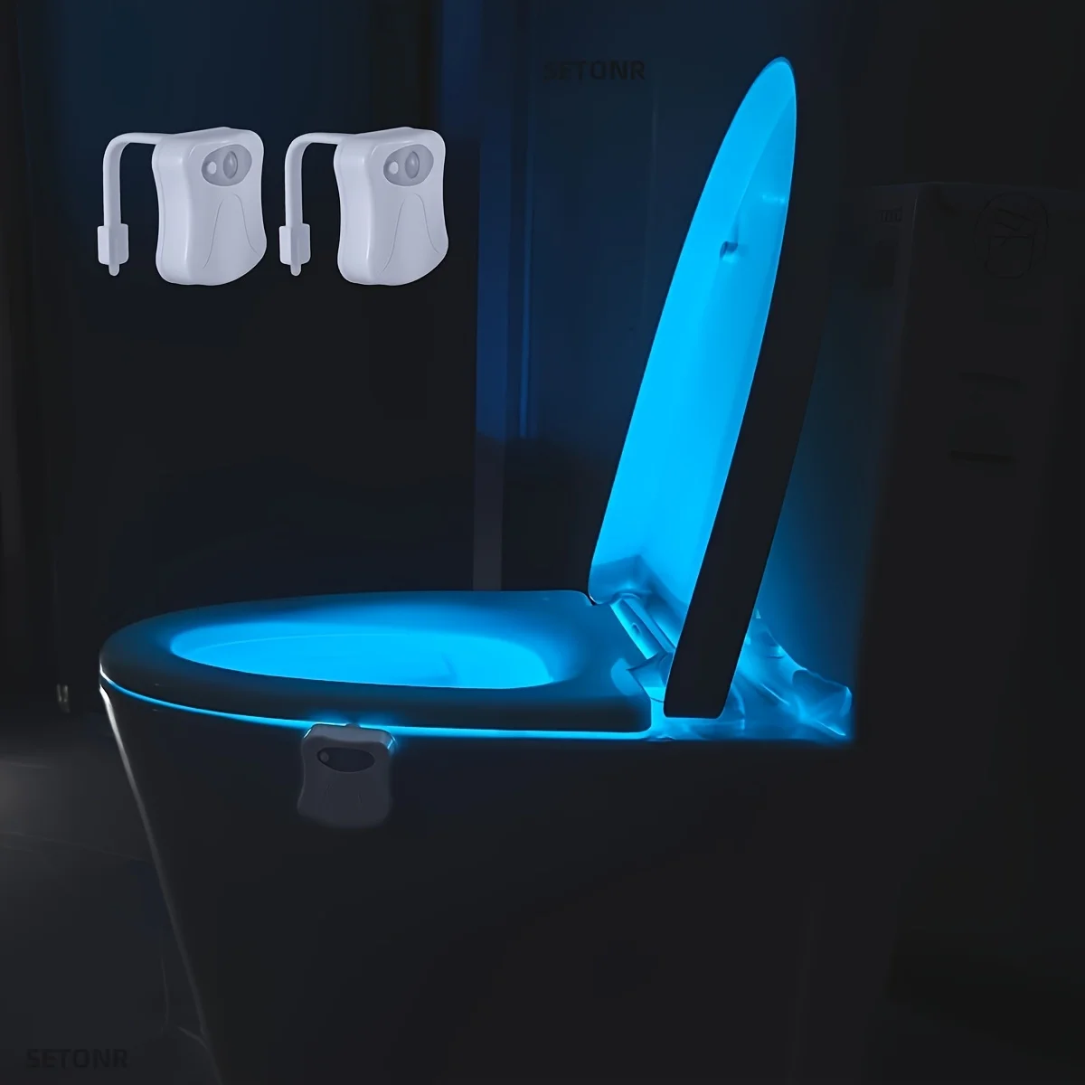 Motion Sensor Light LED Night Light LED Motion Sensor Light Night Light Motion Sensor Night Light LED Night Lamp Motion Sensor LED Light Motion Sensor Lamp 16-Color LED Toilet Night Light Motion Sensor Easy Install Energy-Saving Bathroom Illumination Perfect Gift Home De