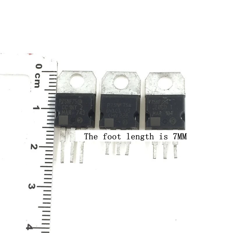 10pcs:STP75NF75 STP75N75 P75NF75 75NF75 75N75 MOSFET N-CH 80A 75V 300W TO-220-3