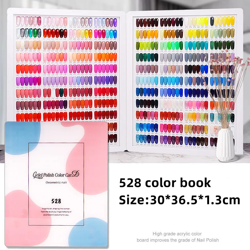 528 Nail Color Display Box High grade Acrylic Almond Inlaid Color Card Nail Art Sample Book