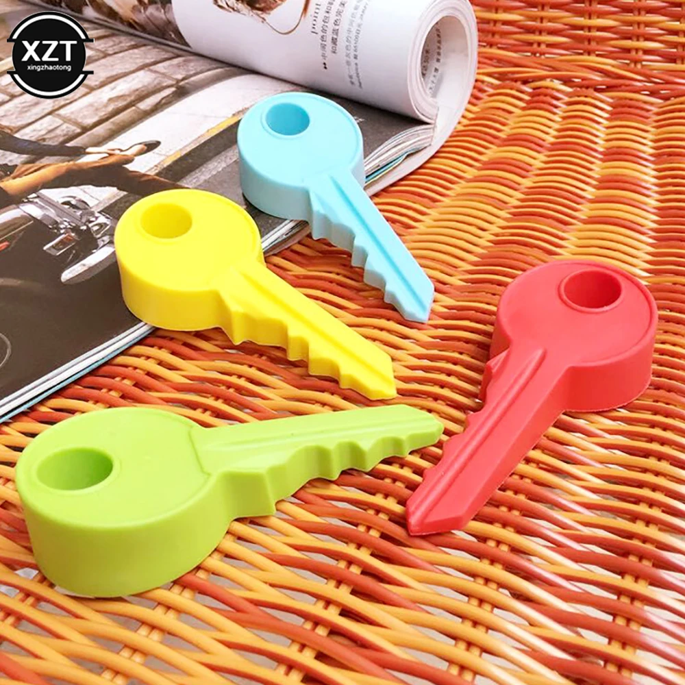 1Pc Cute Key Style Silicone Rubber Door Stopper Anti-Collision Crash Safety Door Stopper Home Decor Kid Baby Finger Protection W door stopper silicone door stopper