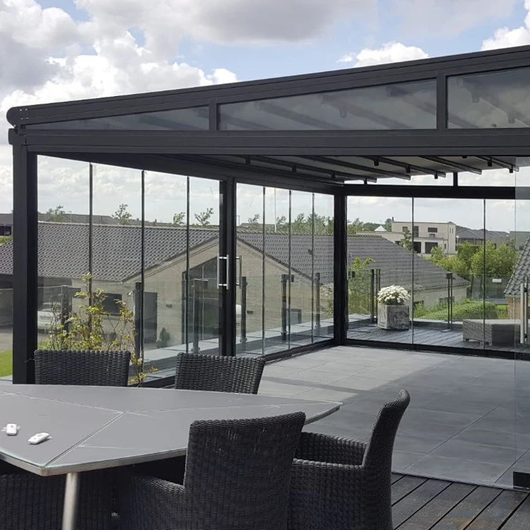 

Luxury Outdoor Aluminium Blackout Pergola Made In Turkey Rainproof Outdoor Gazebo Tent Villa Courtyard Table and Chairs