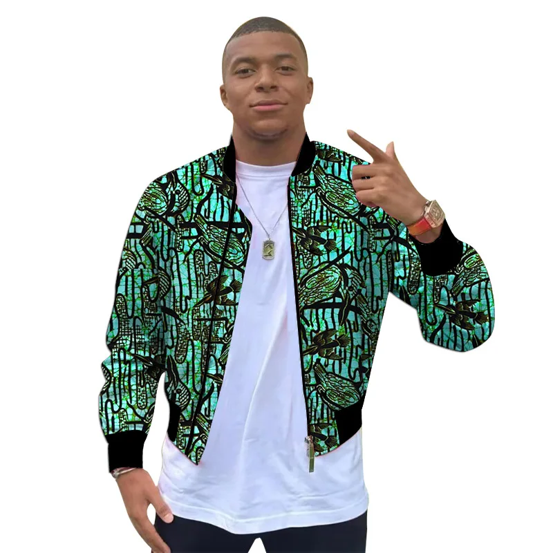 new fashion men s lapel jacket tailored ankara outfit african print male turn down collar short coat African Print Men's Short Coat Nigerian Fashion Bomber Jacket Male Casual Nigerian Styles