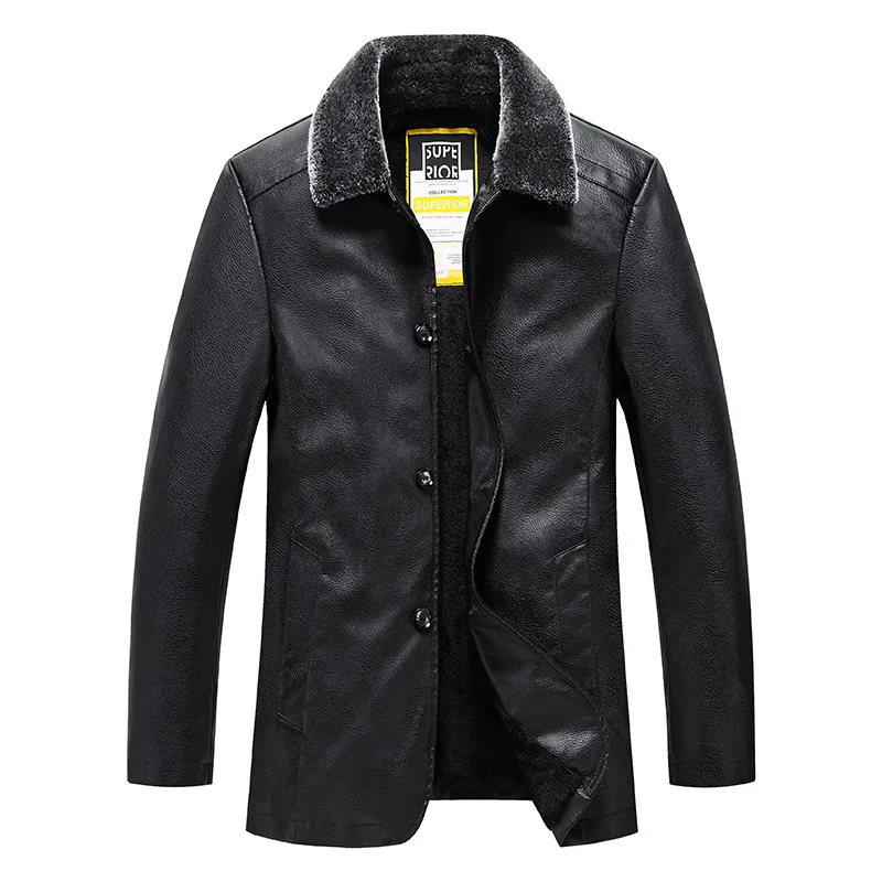 Long Leather Jacket Men Winter Long Leather Mens Winter Coats Men Winter Leather Aliexpress