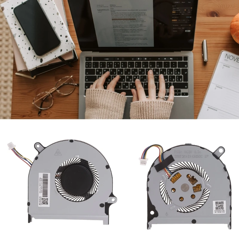 

CPU GPU Notebook Cooler Radiator DC5V for INSPIRONs 7590 7591 Laptop Cooling Fan P9JB