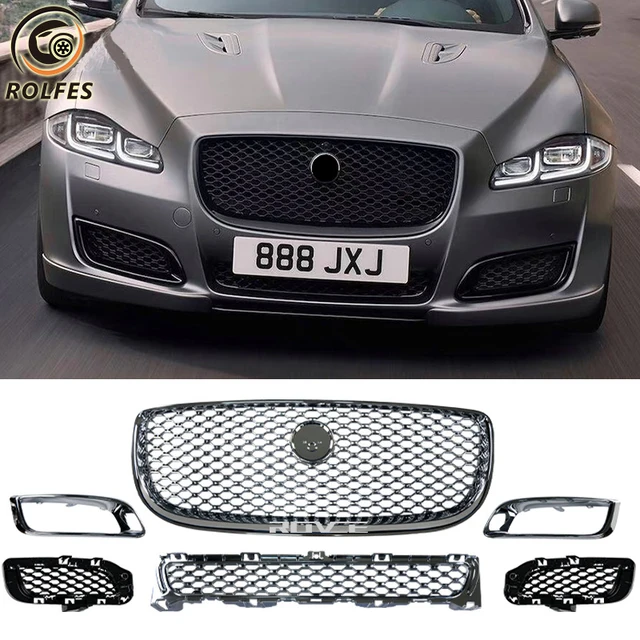 Rolfes-車用アッパーメッシュグリル、ジャガーxj、xjr、2016、2017 