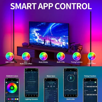 Smart RGB Dream Color Floor Lamp LED Soft eye Protection Dimmable APP Controlled Mood Lamp For Living Room Bedroom  Clubs Decor 6