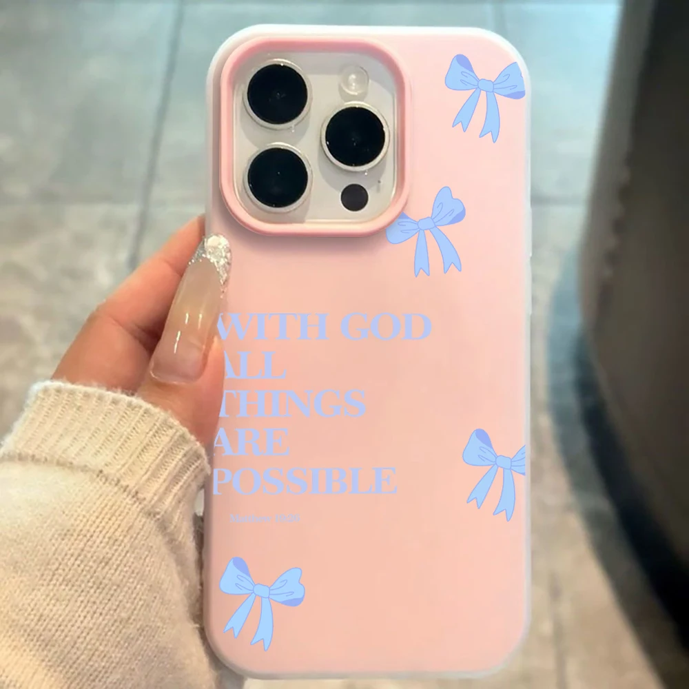 Christian Bible Bow Girl Shockproof Silicone Phone Case
