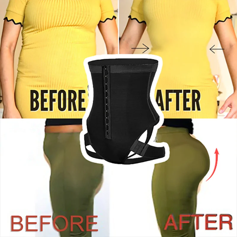Cuff Tummy Trainer Female Exceptional Shapewear 2-IN-1 High Waist Hip  Lifting Pants Black Personal Health Care