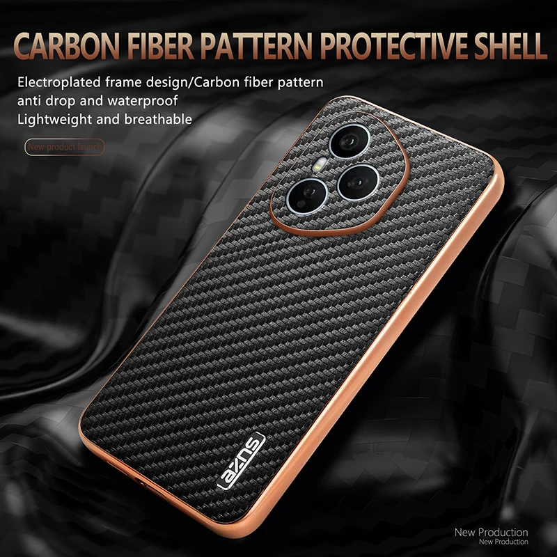 Luxury PU Plating Carbon Fiber Protective Back Cover Case