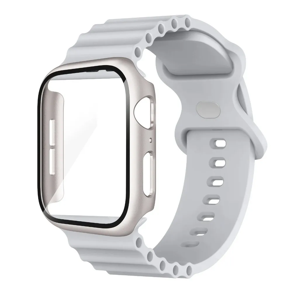Premium Glass Case with Silicone Band - Stylish Protective Bracelet