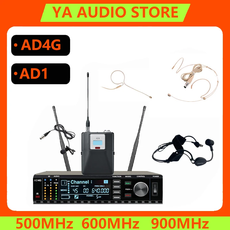 전문 무선 헤드 마운트 마이크 세트, UHF 장거리 다기능 마이크, 연설 성능, AD4G 최고