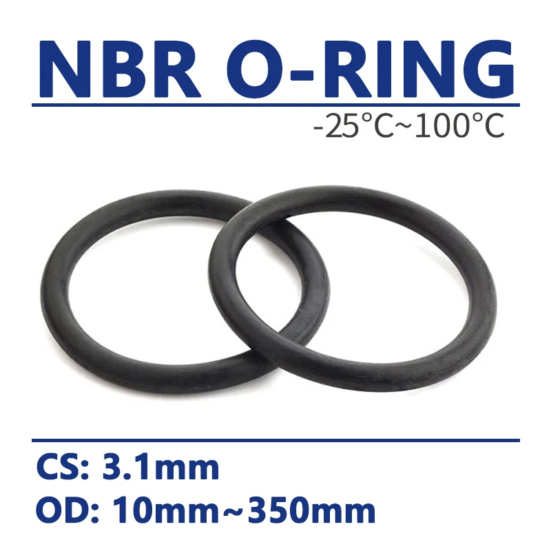 

CS 3,1 мм уплотнительное кольцо NBR, уплотнительное кольцо, уплотнительная прокладка OD 10 мм-350 мм, стандартное расстояние, шайба с сопротивлением масла, круглая форма, высокая температура