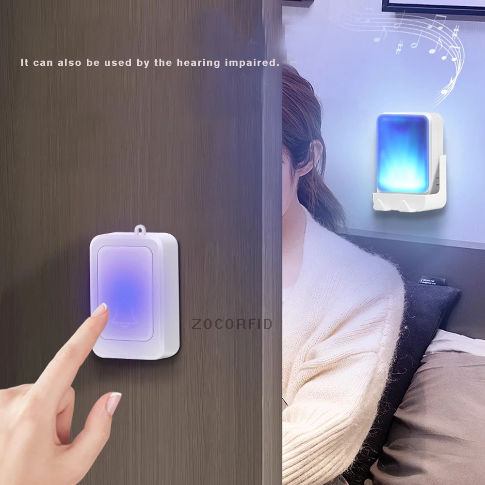 Light Flashing Ring Doorbell Charging Lights Wireless Doorbell