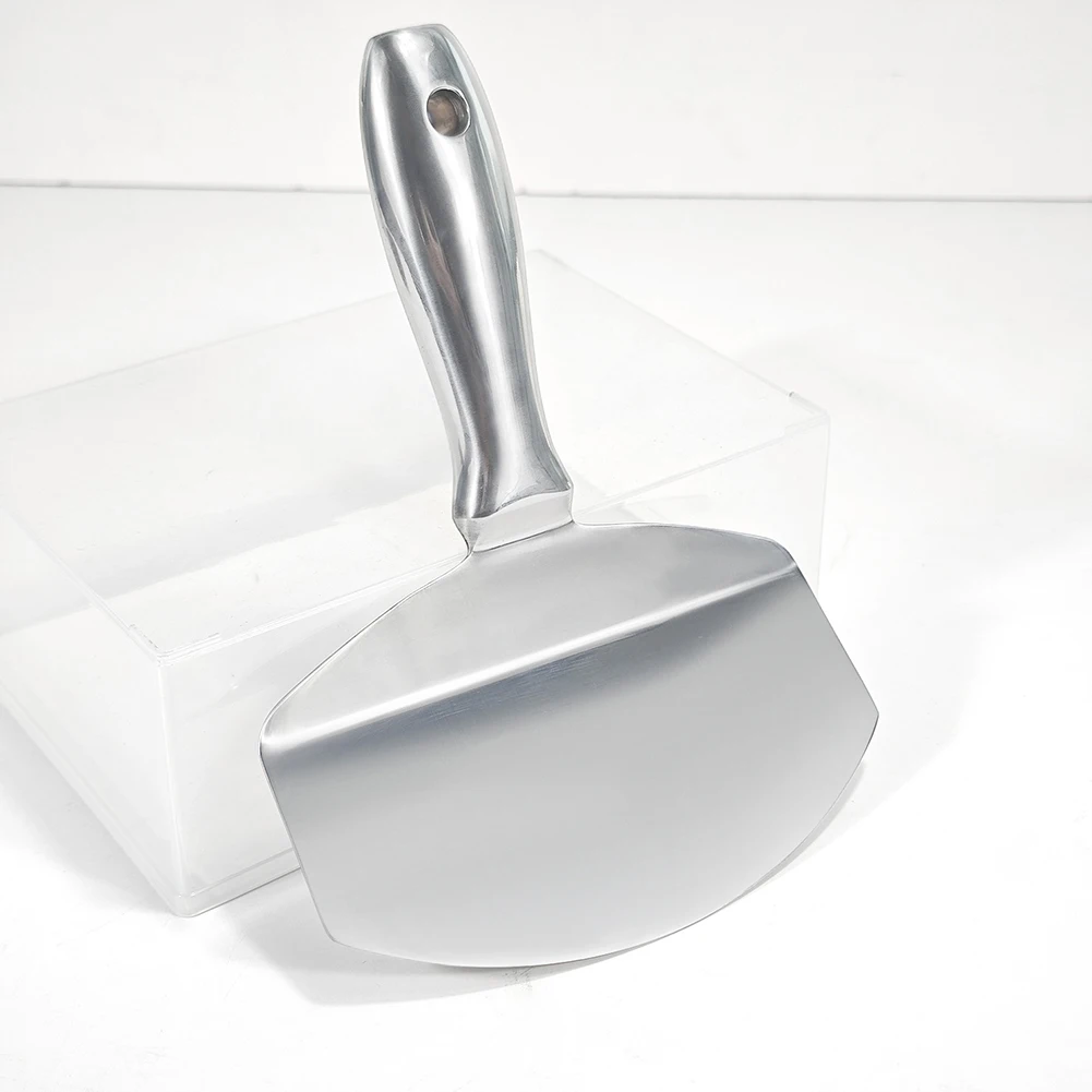 Stainless Steel Bucket Scoop Mud Scoop Arc-shape Shovel Putty Knife Scraper Drywall Plaster Tool for Paint Mortar Putty 3