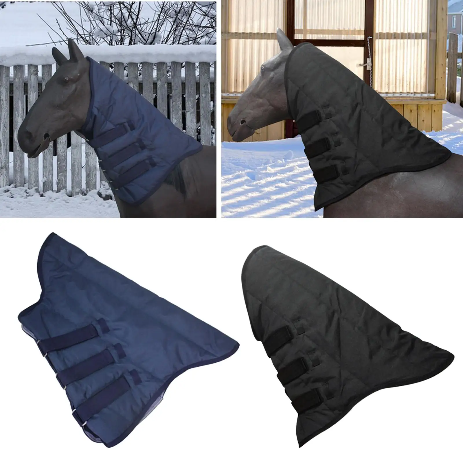Horse Neck Cover for Warmth Scarf Equestrian Supplies Water Resistant Winter Filled 600D Oxford Cloth Neck Wrap Neck Protection
