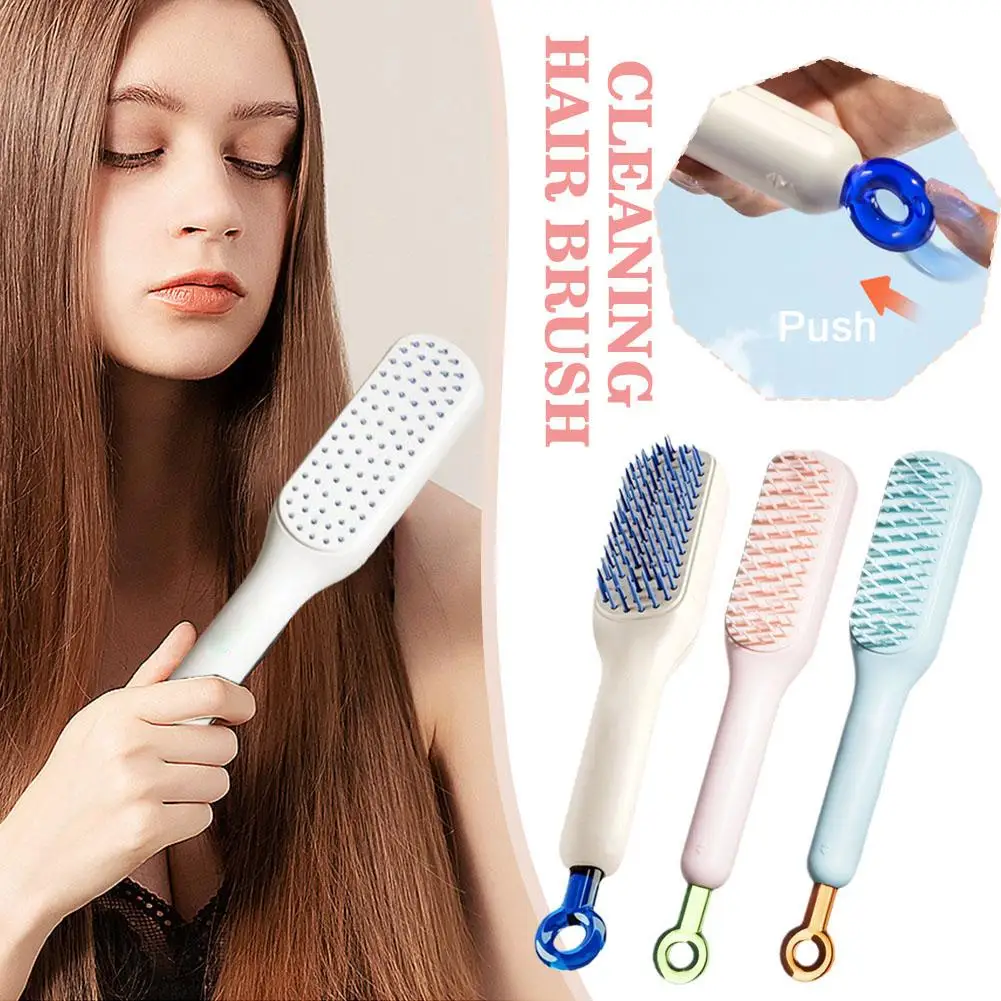 

1PCS Anti-Static Massage Comb Self-Cleaning Telescopic Comb For Hair Scalp Cleaning Hairdressing Comb Women Salon Styling T X6A8