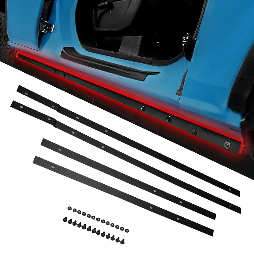 CheroCar Pinch Weld Cover – Ford Bronco 4-Door 2021-2023, Black Steel, Trail Armor Rocker Panels