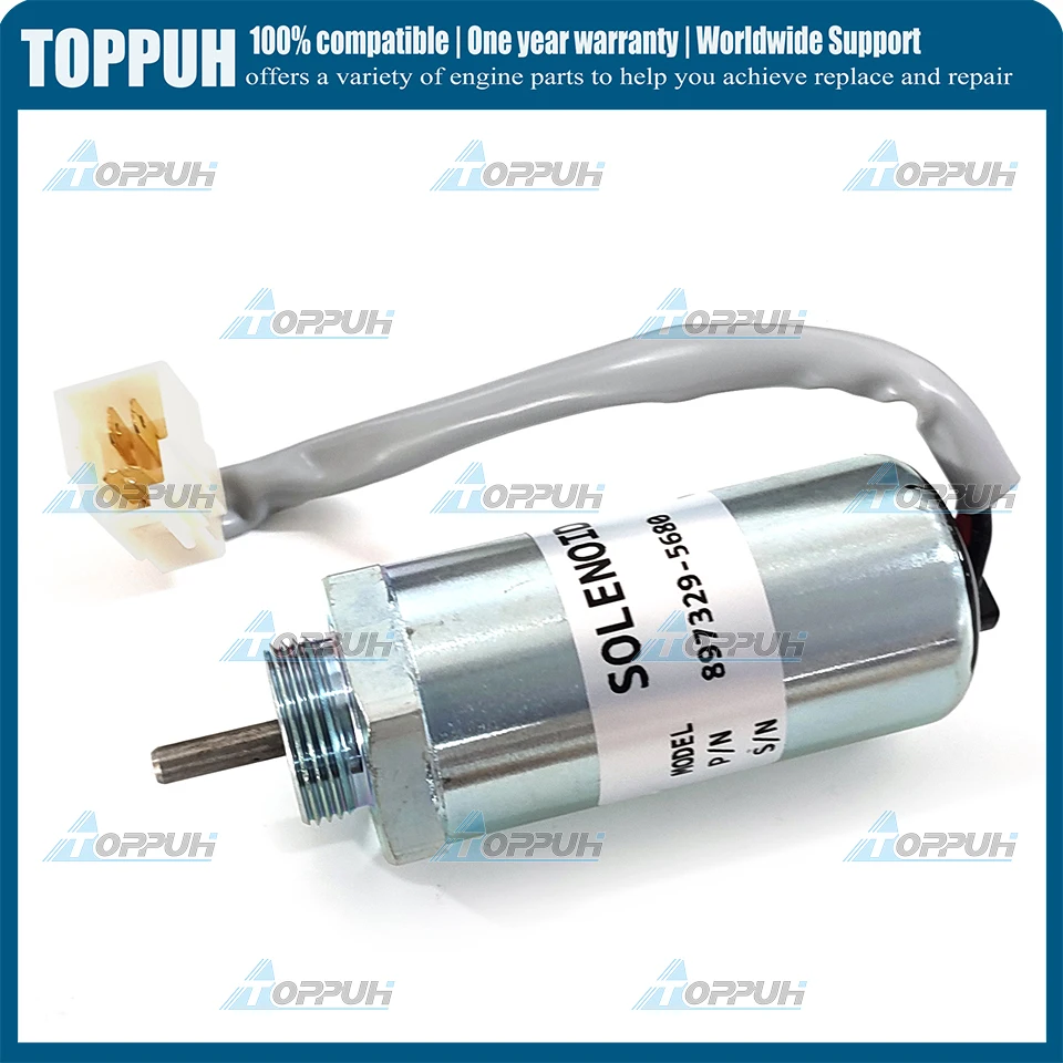 12V 897329-5680 Fuel Shut off Solenoid MV1-81 For Isuzu 3LD1 3LD2 4LE1 3LB1 4LB2 4LE2 SK75