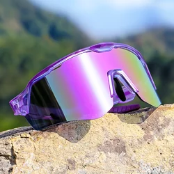 Unisex Oversized UV400 Photochromic Glasses with PC Lens and Composite Frame (Purple)