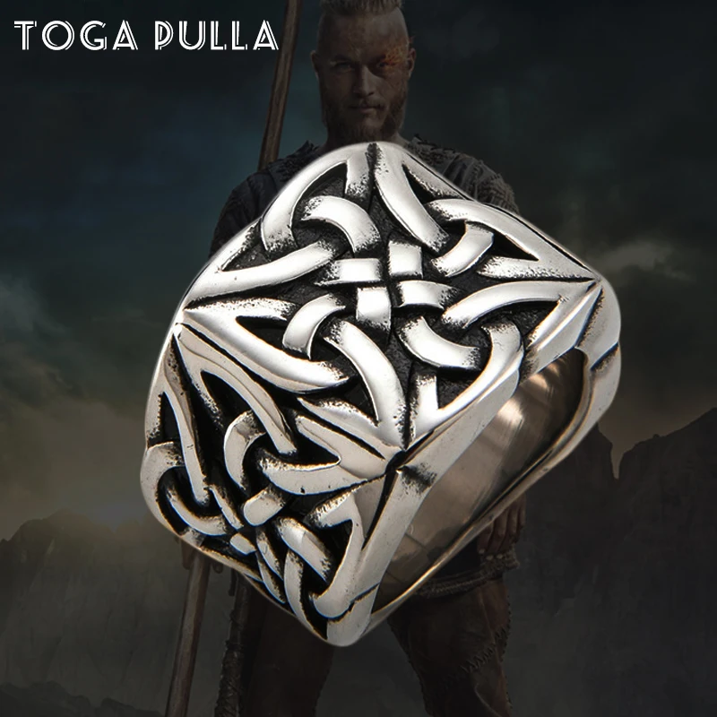 Cool Heavy Metals Celtic Knot Ring Vintage Stainless Steel Men's Viking Nordic Ring Unique Men Biker Jewelry Wedding Party Gifts