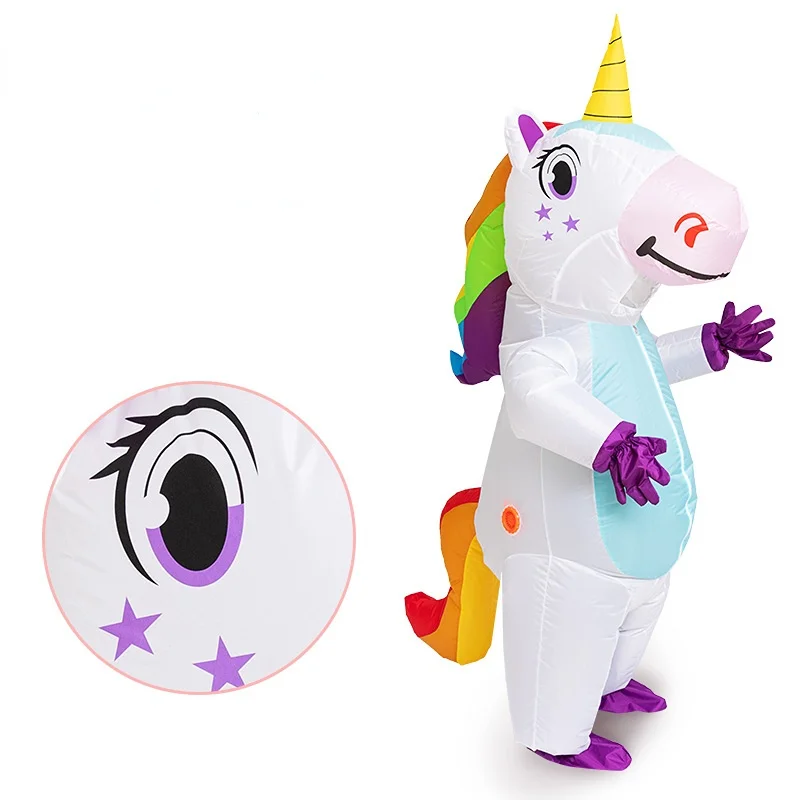 Inflatable Unicorn Costume - Full Body Adult Blow-Up Halloween Costume With Fan