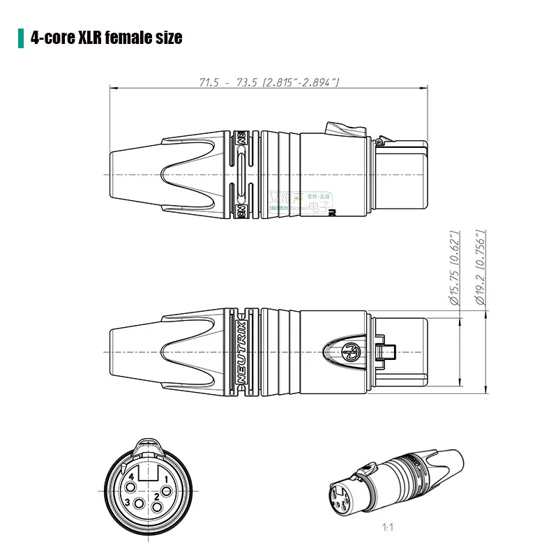NC4MXX-B 4-Pin XLR Stecker mit vergoldeten/versilberten Kontakten – DIY-Kopfhörer-Balanced-Upgrade für Bühnenaudio – Detail 15
