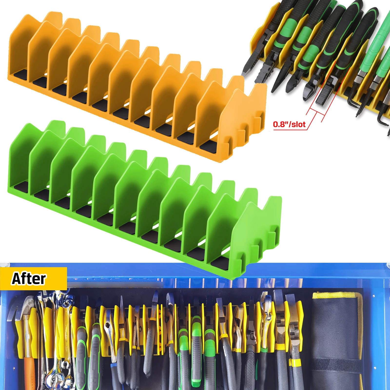 Pliers Organizer Plier Non-Slip Rubber Base Pliers Cutters Organizer Tool Storage Box Rack Extendable Drawers Toolboxes