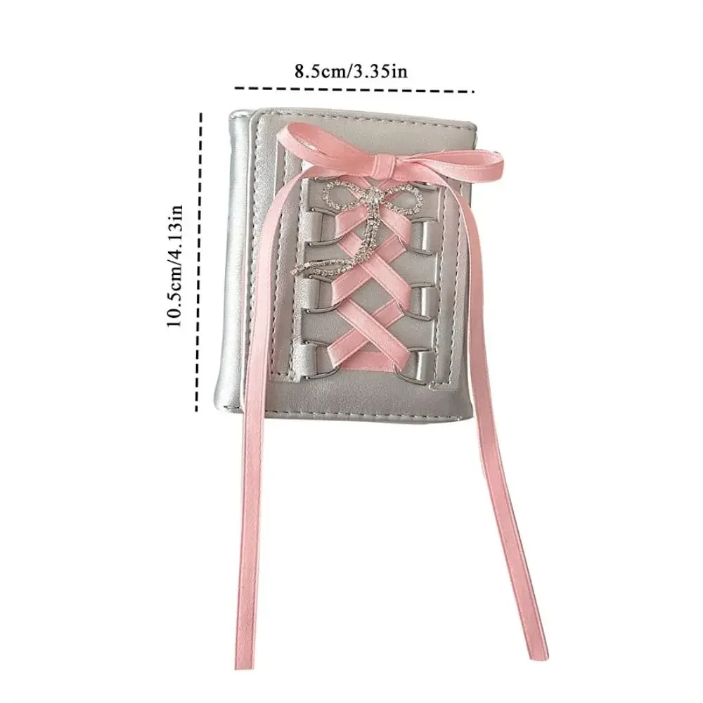 Casual New Y2k Silver Sweet Wallets Strap-on Designer Original Cute Wallet Korean Style Ballet Style Pouch Women Girl 6