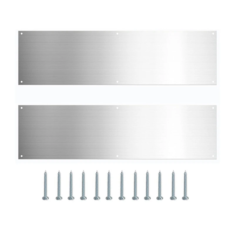 

2pcs Door Push Plate Durable Metal Door Plate for Exterior Door Kicking Plates 50LB