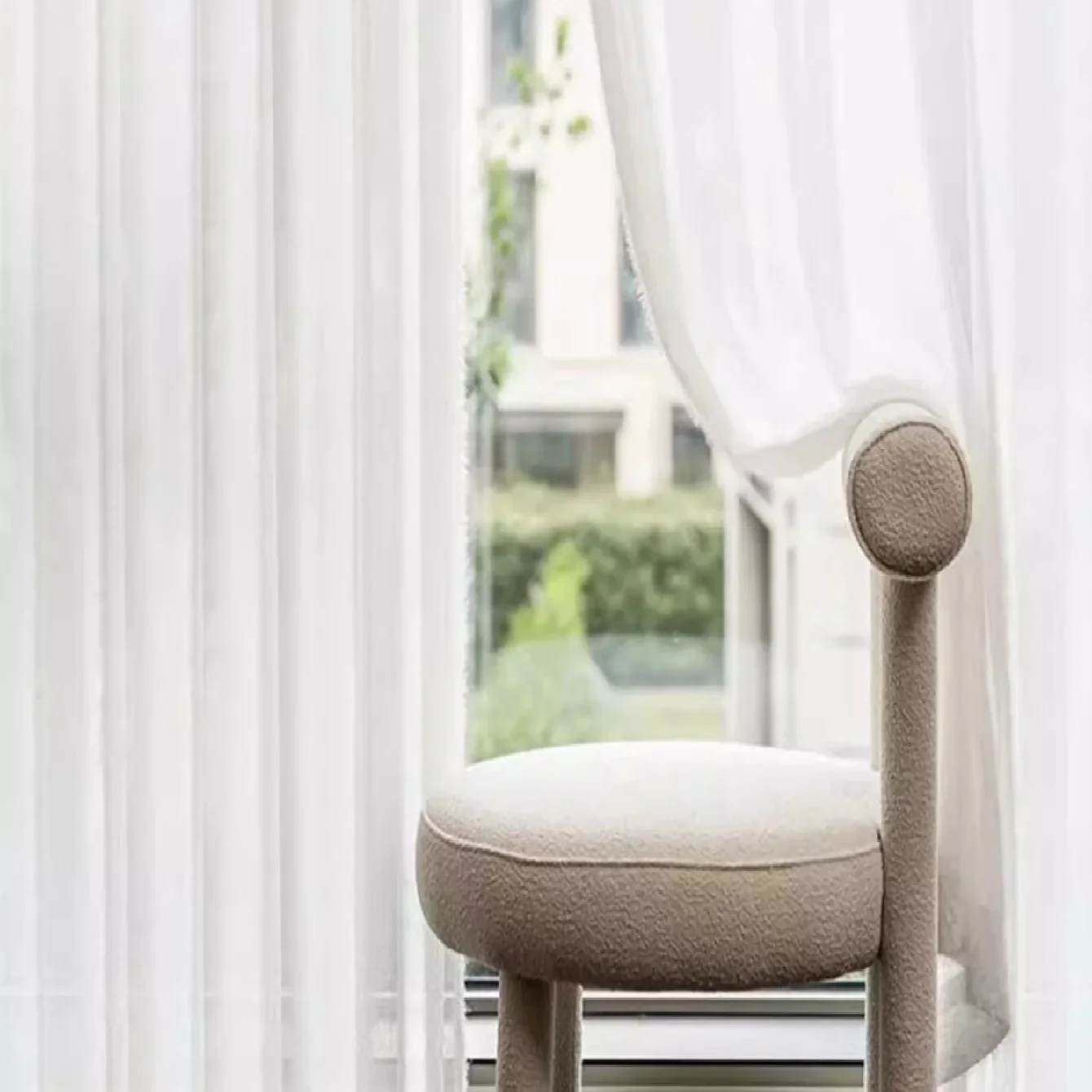 1pc Princess Style Advanced Simplicity Plush Gauze Balcony Bedroom Bay Window Living Room White Tulle 5