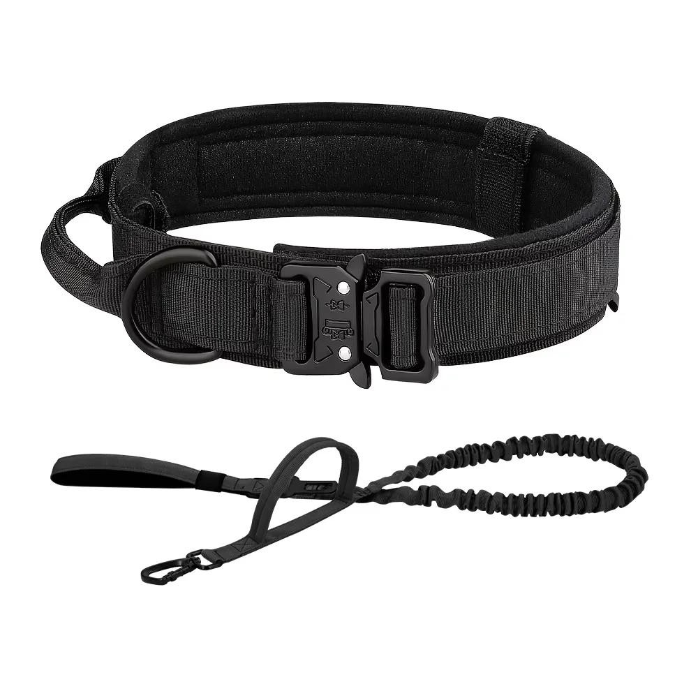 Dog Training Collar Adjustable Tactical Dog Collar And Leash Set Control Handle Pet Lead Collar For Small Big Dogs