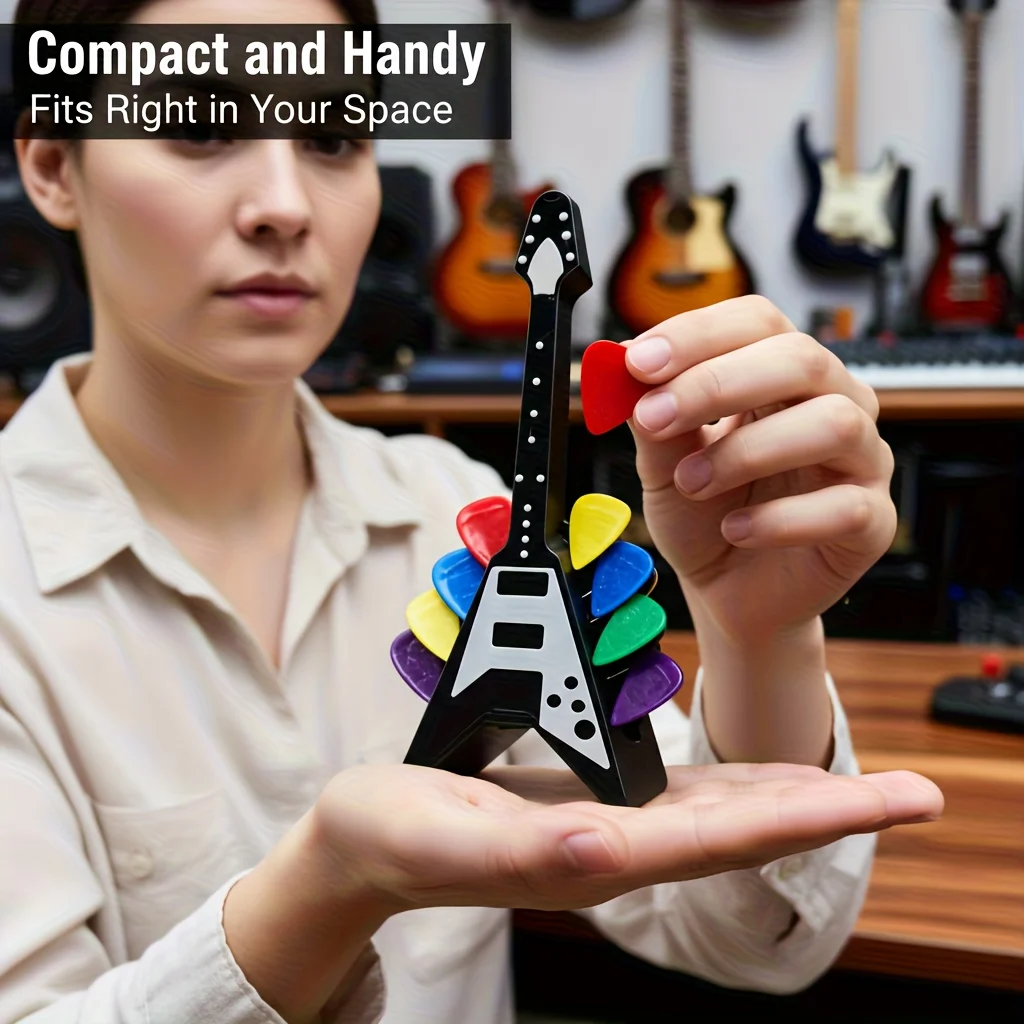 Guitar Pick Holder: Stylish 10-Slot Desktop Organizer