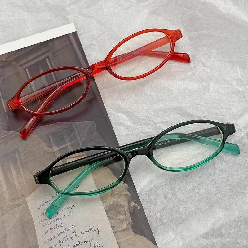 Frauen Y2K Retro Oval Gläser Kleine Rahmen Brillen Blau Licht Blockieren Brillen Weibliche Computer Lesen Optische Spektakel Óculos – Detail 3
