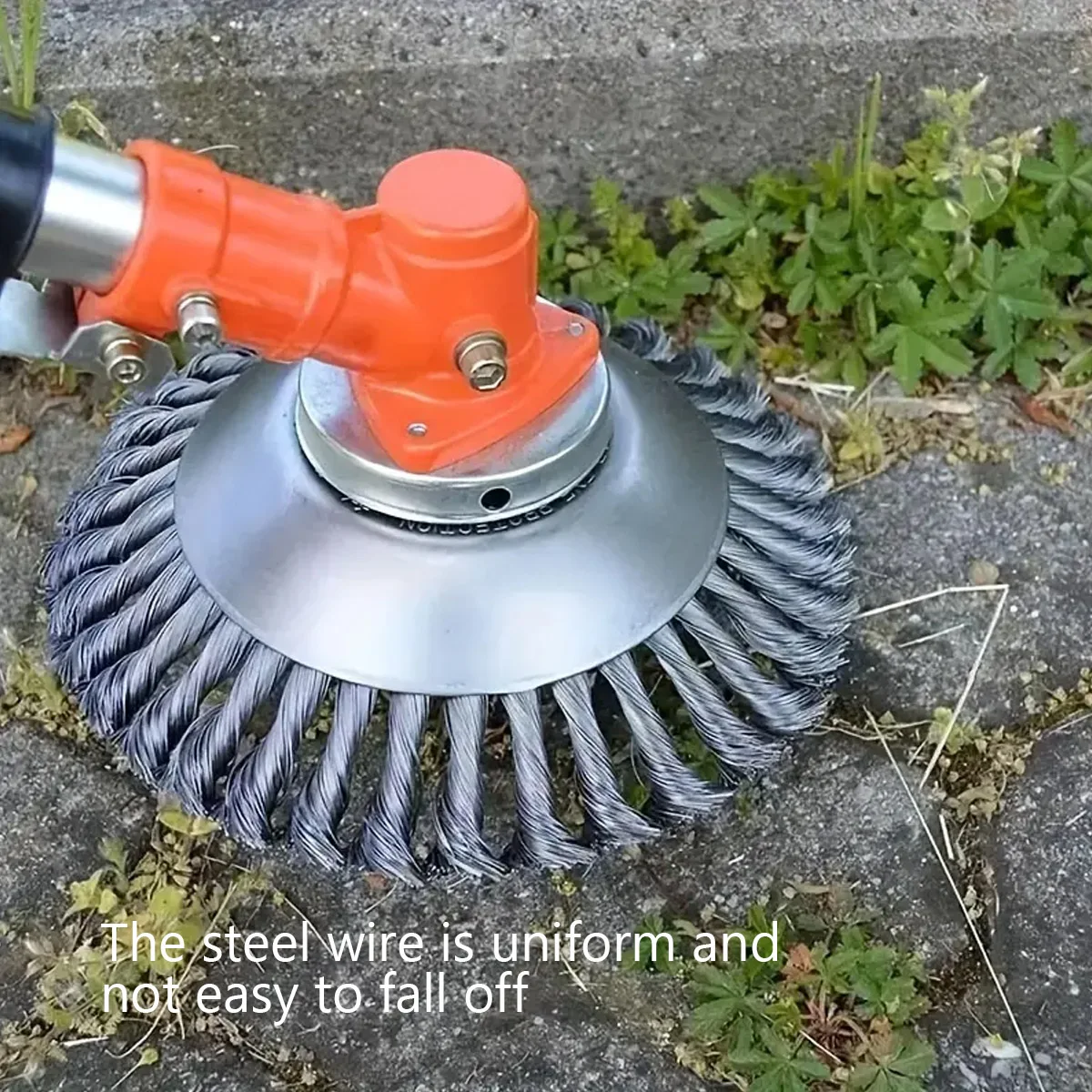 Grass Trimmer Head Grass Trimmer Aluminum Trimmer Head 6/8 Inch Weed Brush Cutter Head Lawn Mower Universal Grass Trimmer Head Steel Wire Wheel Brush Garden Trimmer